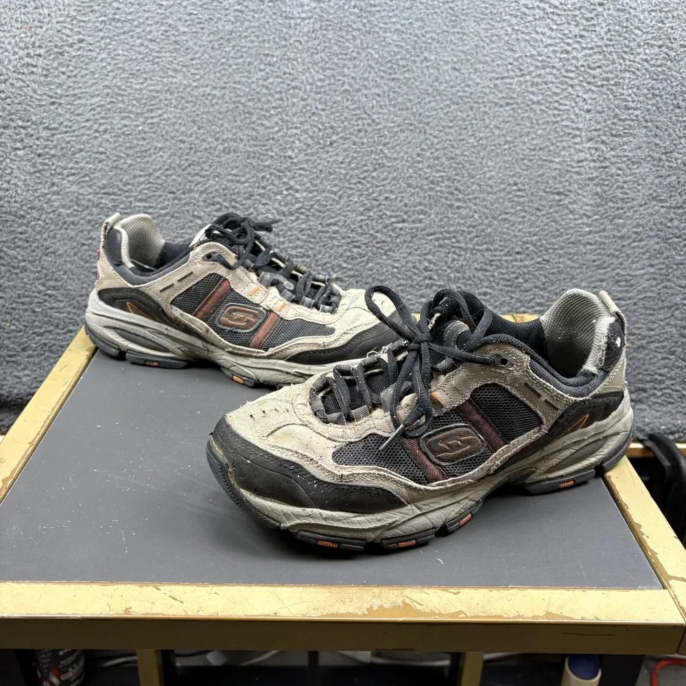 Skechers‎ Sport 51241 Mens Size 10 Taupe Black Orange Trail Hiking Sneakers